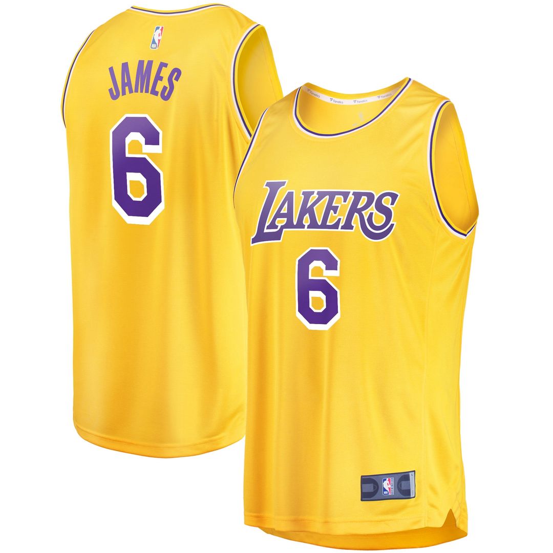 Los Angeles Lakers LeBron James Fanatics 2021/22 Fast Break Replica Jersey - Icon Edition - Gold