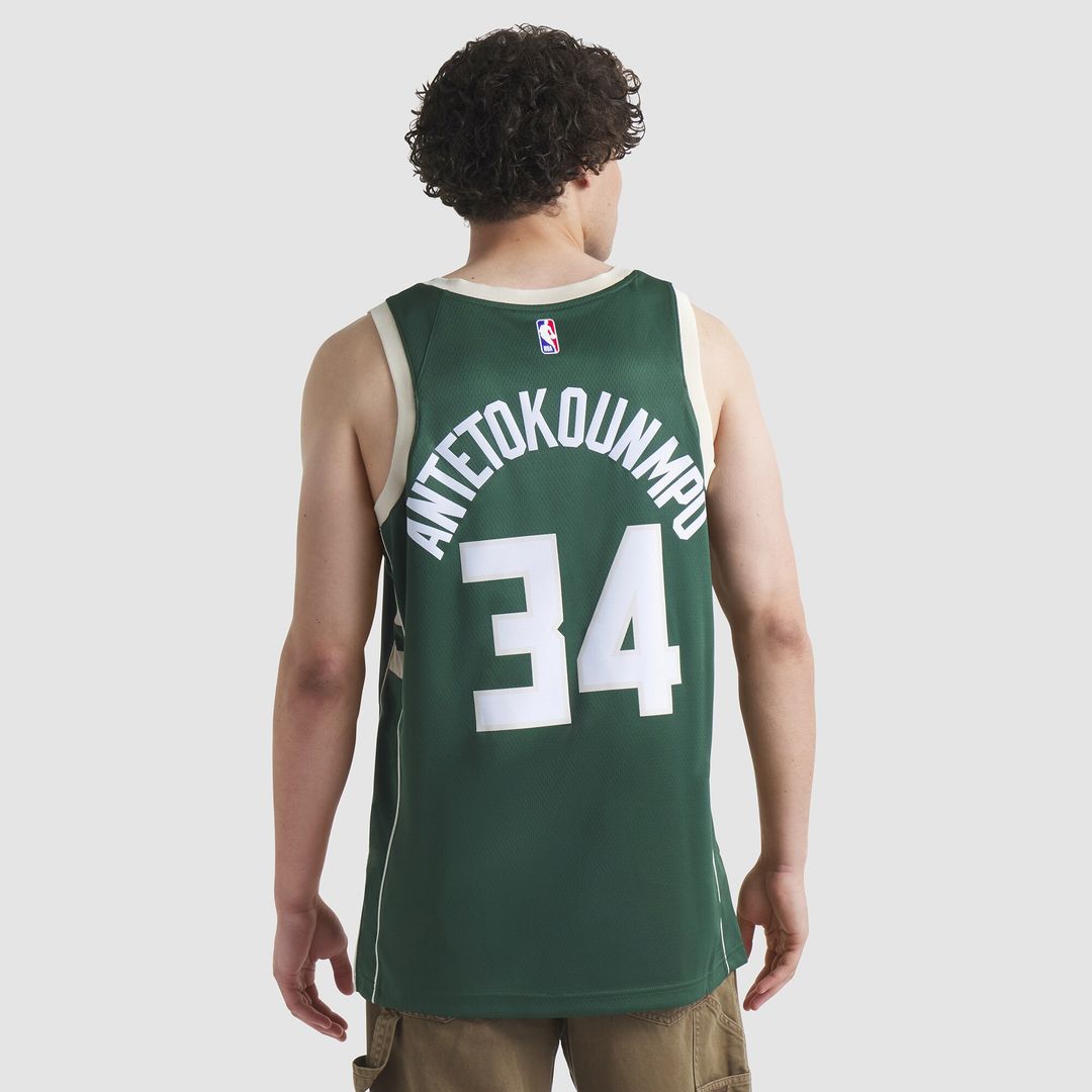 Milwaukee Bucks Giannis Antetokounmpo Nike Unisex Swingman Jersey - Icon Edition - Hunter Green