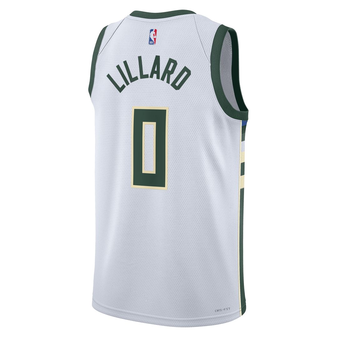 Milwaukee Bucks Damian Lillard Nike Unisex Fear The Deer Swingman Player Jersey - Association Edition - White