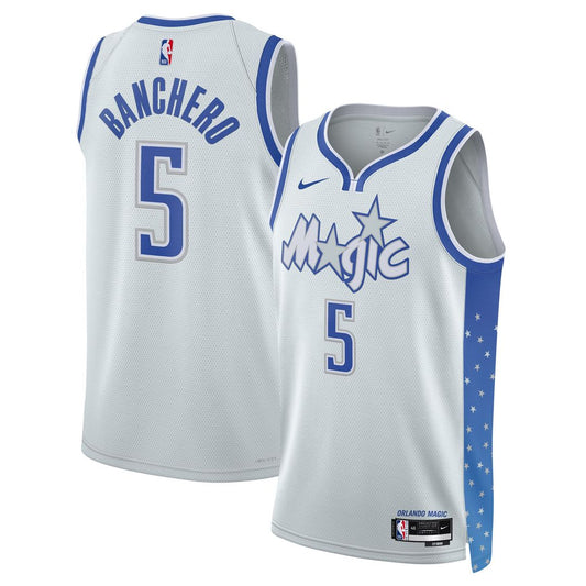 Orlando Magic Paolo Banchero Nike Unisex 2025/26 Swingman Jersey - Silver - City Edition