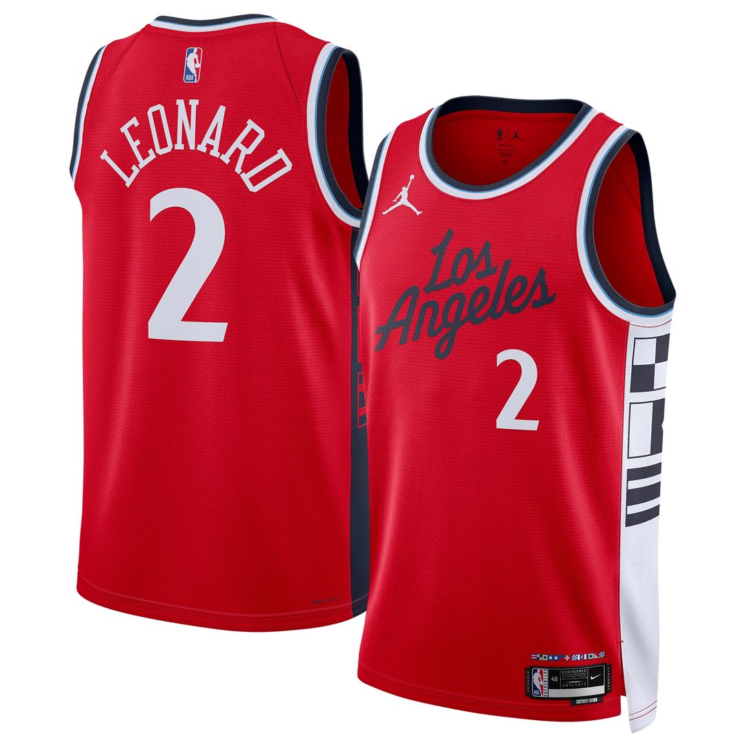 LA Clippers Kawhi Leonard Jordan Brand Unisex 2024/25 Swingman Jersey - Statement Edition - Red