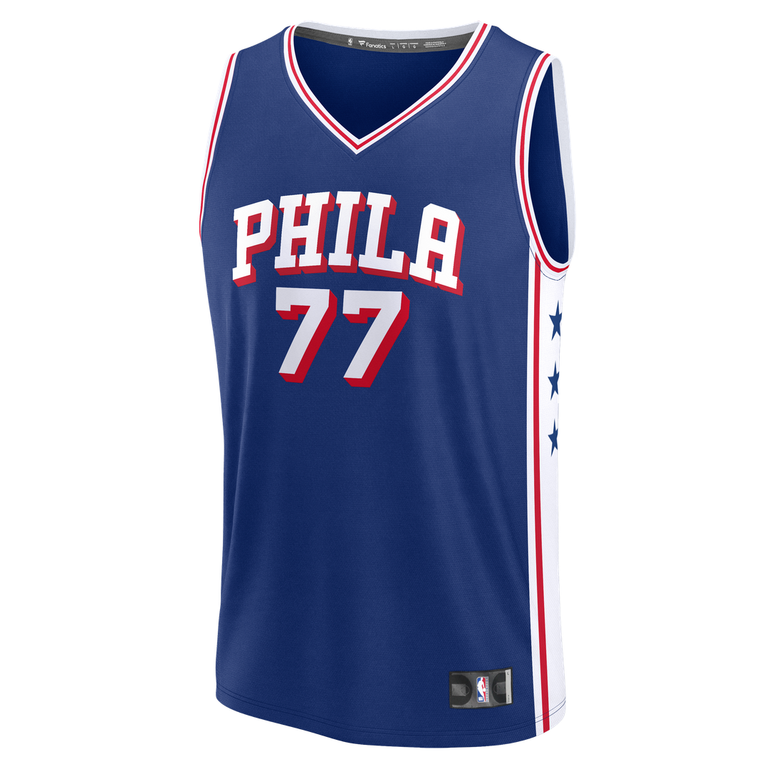 Philadelphia 76ers VJ Edgecombe Fanatics Fast Break Jersey - Royal - Icon Edition