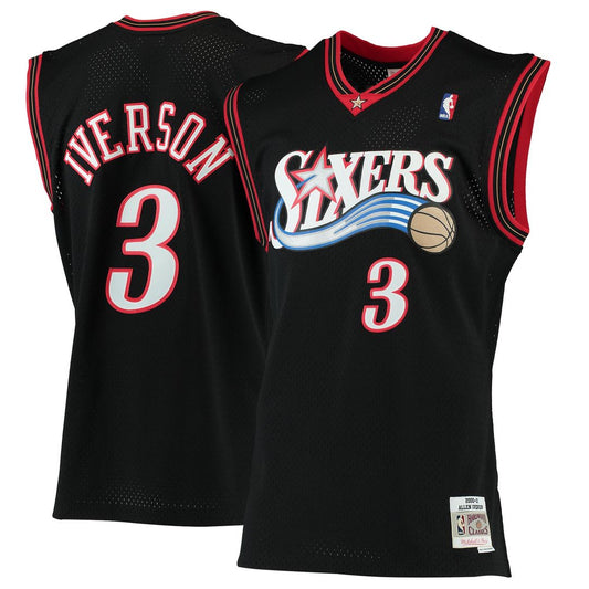 Philadelphia 76ers Allen Iverson Mitchell & Ness 2000/01 Hardwood Classics Swingman Jersey - Black