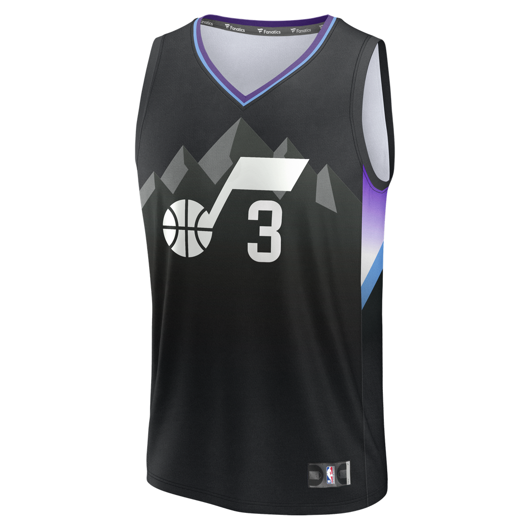 Utah Jazz Keyonte George Fanatics Fast Break Replica Jersey - Statement Edition - Black