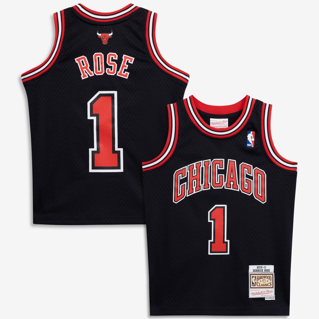 Chicago Bulls Derrick Rose Mitchell & Ness Youth 2010/11 Hardwood Classics Swingman Jersey - Black