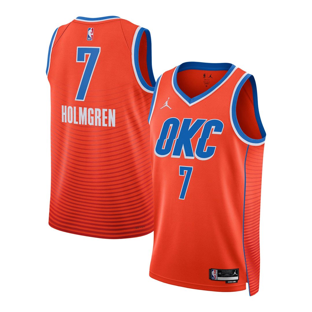 Oklahoma City Thunder Chet Holmgren Jordan Brand Unisex Swingman Jersey - Statement Edition - Orange