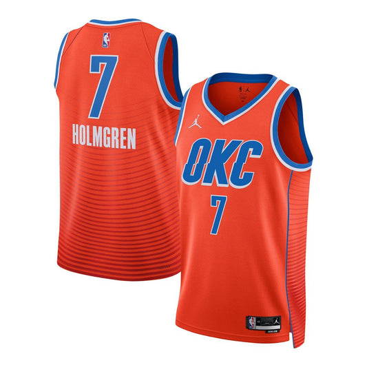 Oklahoma City Thunder Chet Holmgren Jordan Brand Unisex Swingman Jersey - Statement Edition - Orange