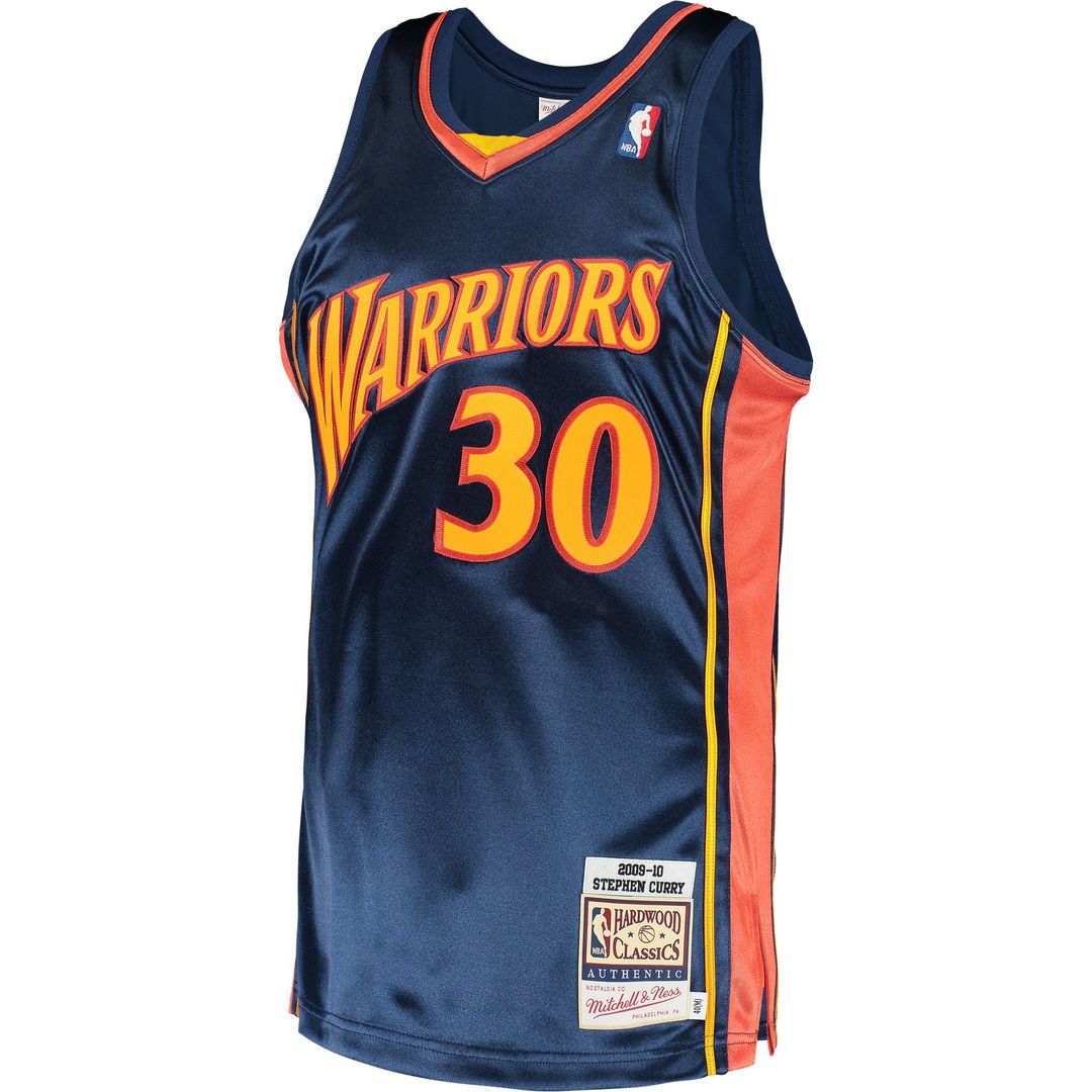 Golden State Warriors Stephen Curry Mitchell & Ness 2009/10 Hardwood Classics Authentic Jersey - Navy