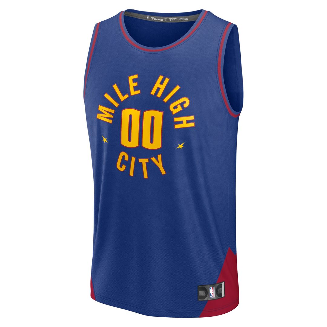 Denver Nuggets Fanatics Youth Fast Break Custom Replica Jersey - Blue - Statement Edition