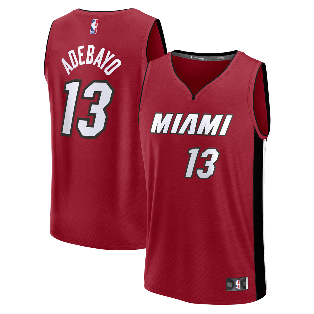 Miami Heat Bam Adebayo Fanatics Fast Break Replica Player Jersey - Statement Edition - Red