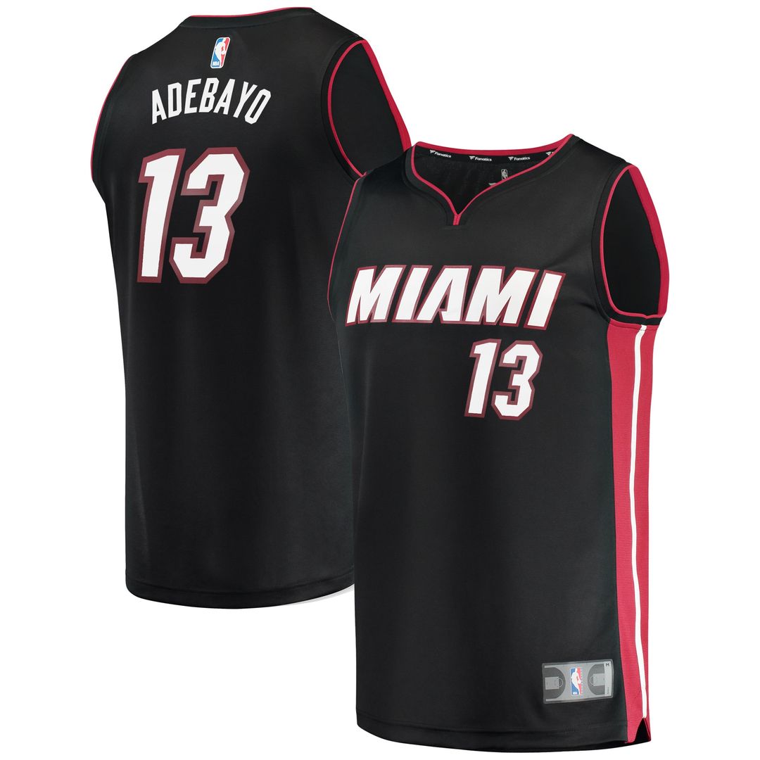 Miami Heat Bam Adebayo Fanatics Fast Break Replica Player Jersey - Icon Edition - Black