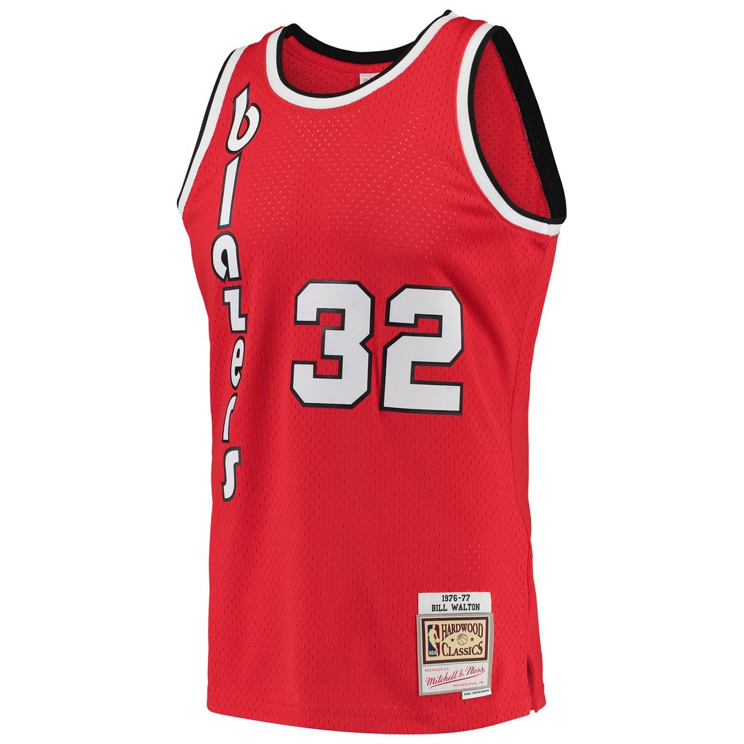 Portland Trail Blazers Bill Walton Mitchell & Ness 1976/77 Hardwood Classics Swingman Jersey - Red