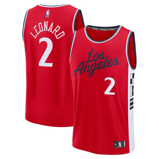 LA Clippers Kawhi Leonard Fanatics Fast Break Replica Player Jersey - Statement Edition - Red