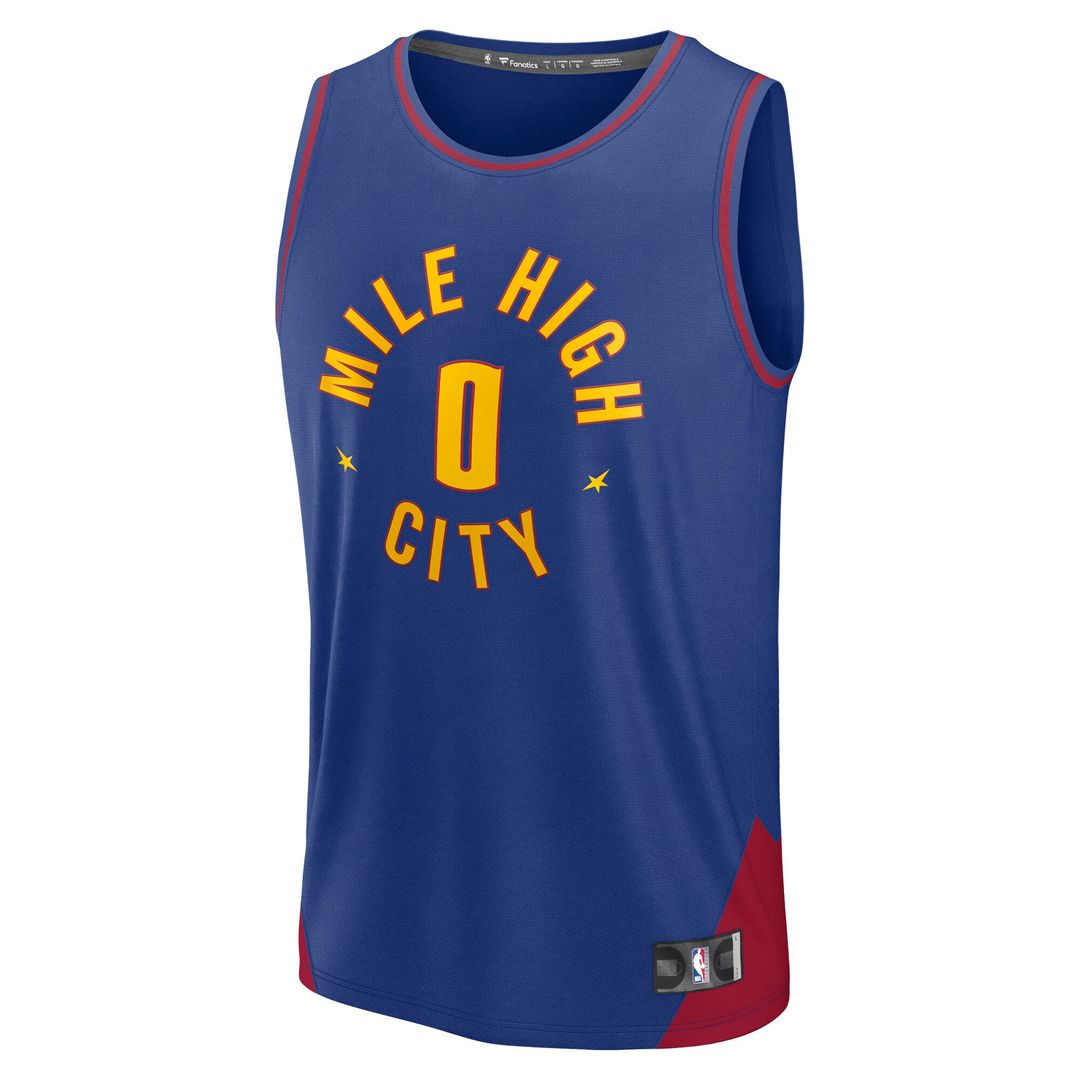 Denver Nuggets Christian Braun Fanatics Fast Break Replica Player Jersey - Statement Edition - Blue