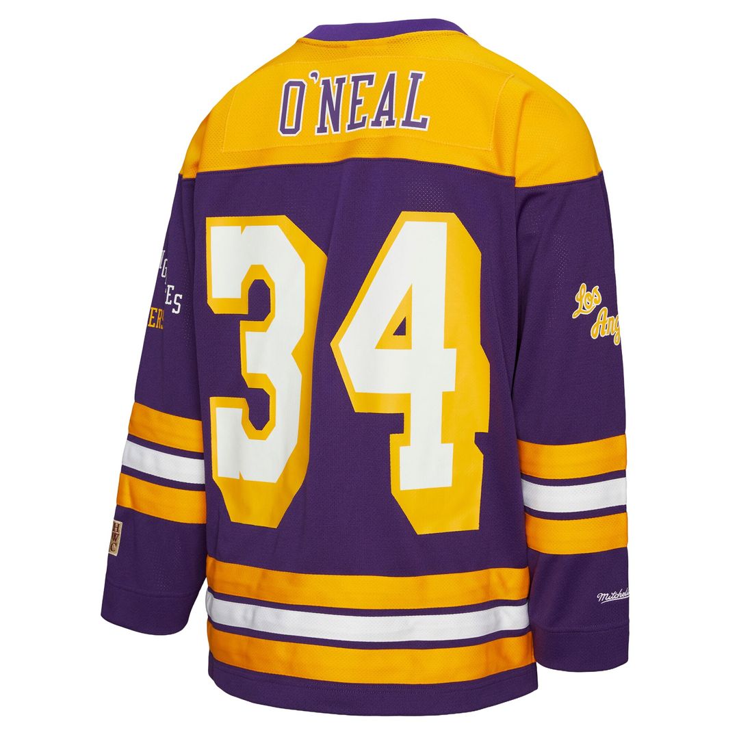 Los Angeles Lakers Shaquille O'Neal Mitchell & Ness Unisex Maxxed Out Fashion Hockey Jersey - Purple