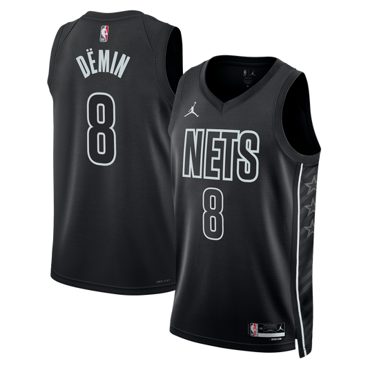 Brooklyn Nets Egor Dëmin Jordan Brand Unisex Swingman Jersey - Statement Edition - Black