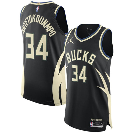 Milwaukee Bucks Giannis Antetokounmpo Jordan Brand Authentic Player Jersey - Statement Edition - Black