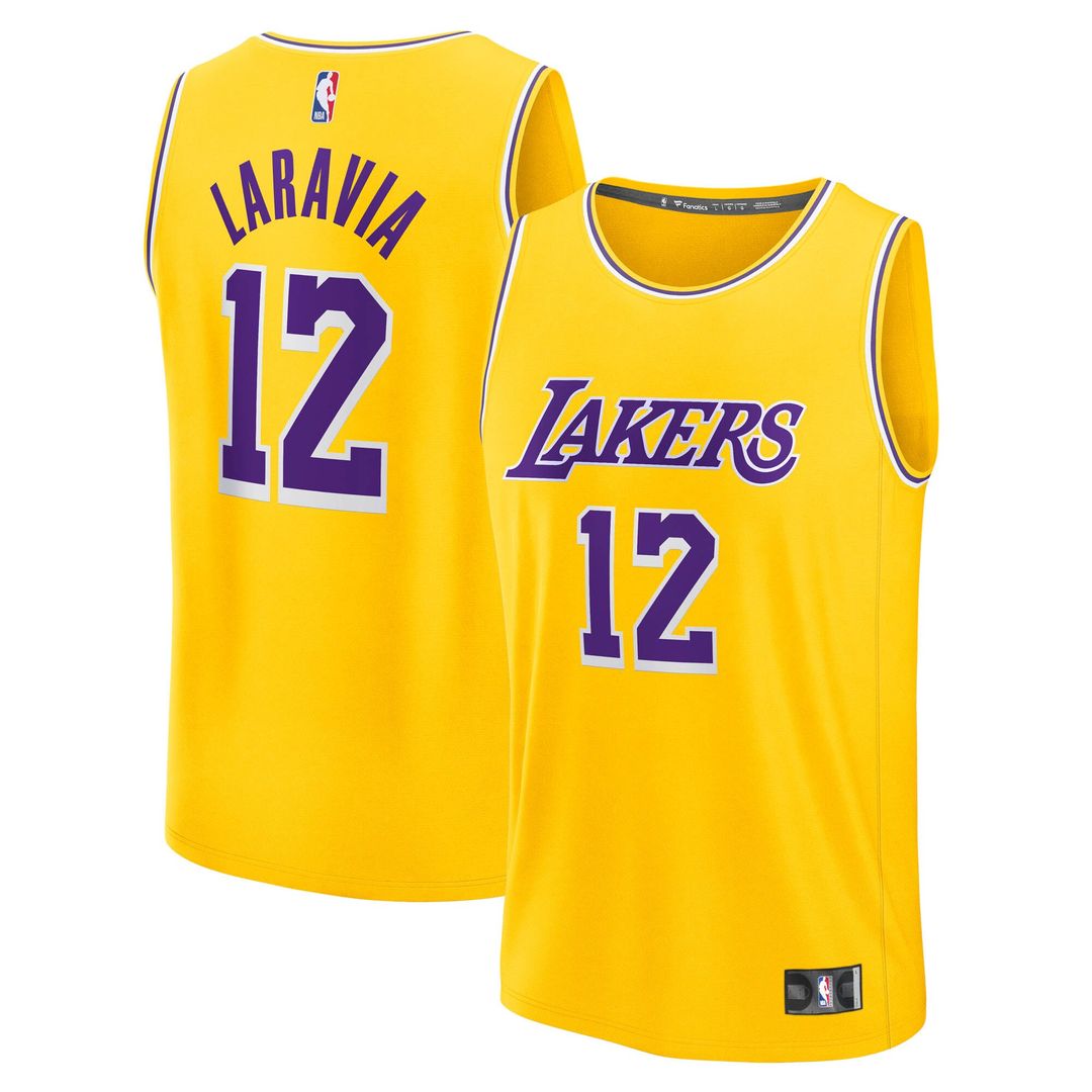 Los Angeles Lakers Jake LaRavia Fanatics Fast Break Replica Jersey - Icon Edition - Gold