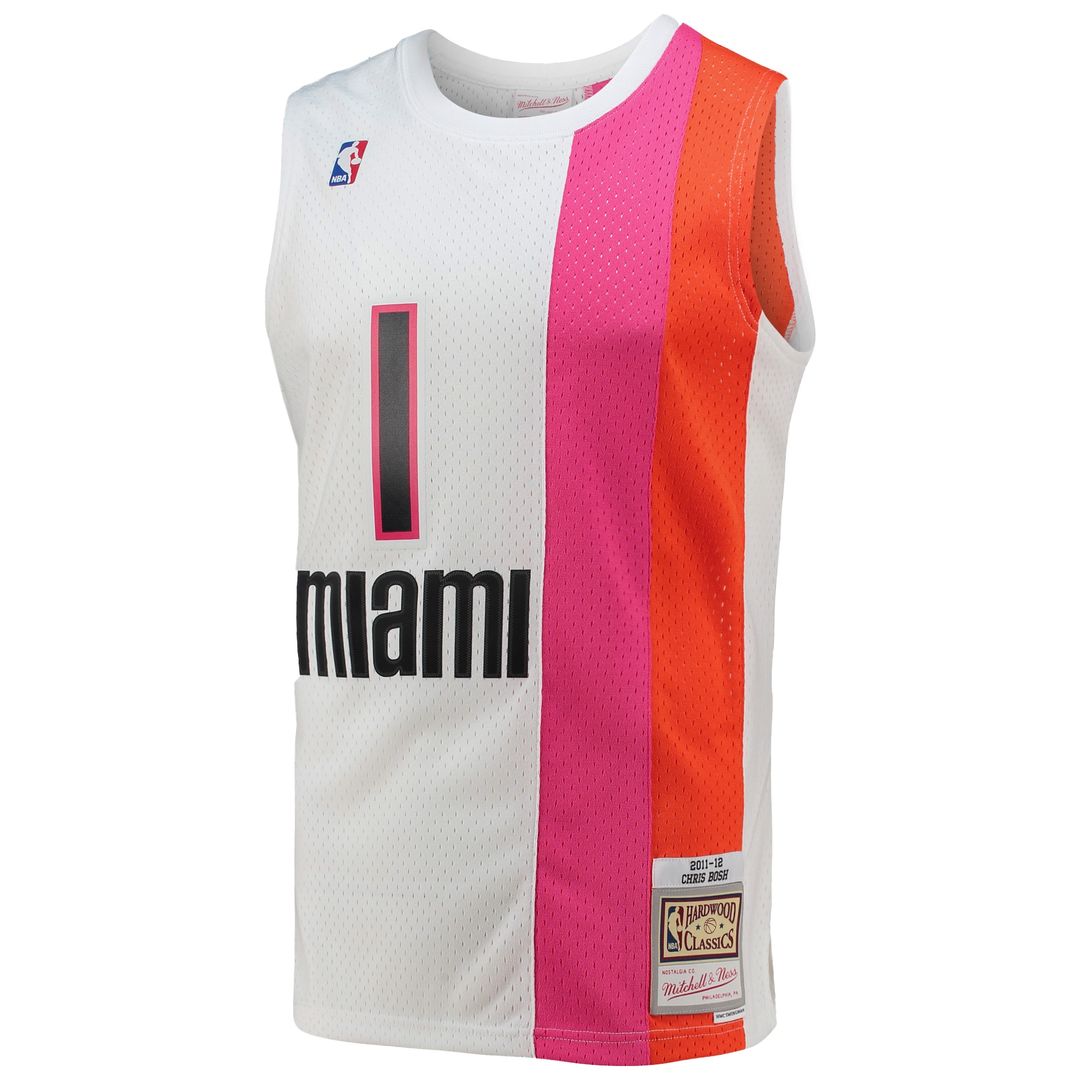Miami Heat Chris Bosh Mitchell & Ness 2011/12 Hardwood Classics Swingman Jersey - White