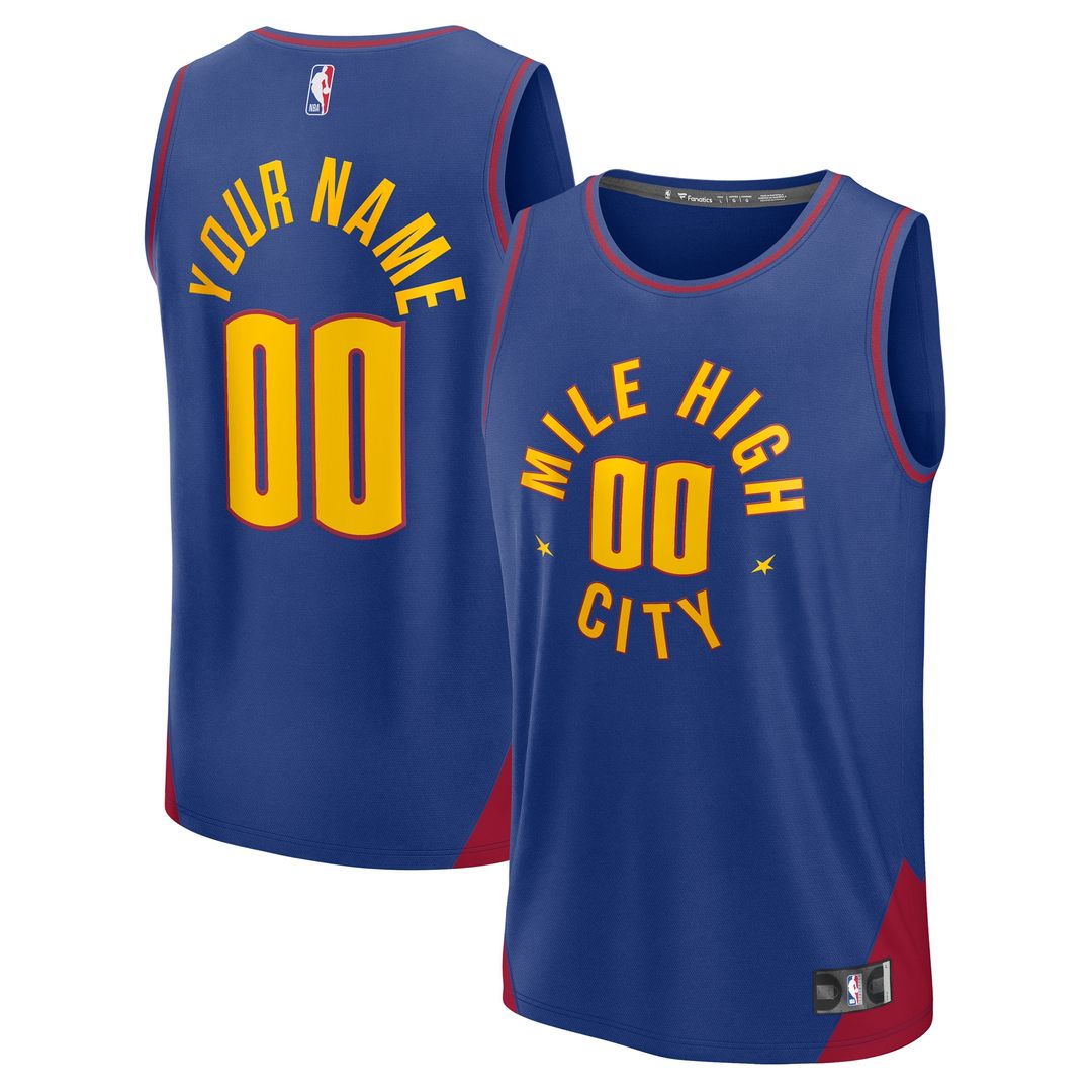 Denver Nuggets Fanatics Fast Break Custom Jersey - Statement Edition - Blue