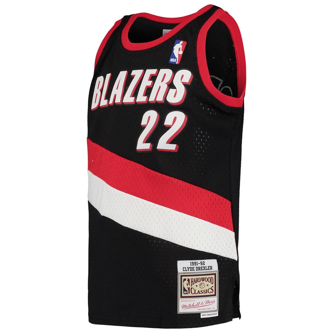 Portland Trail Blazers Clyde Drexler Mitchell & Ness Youth 1991/92 Hardwood Classics Swingman Jersey - Black