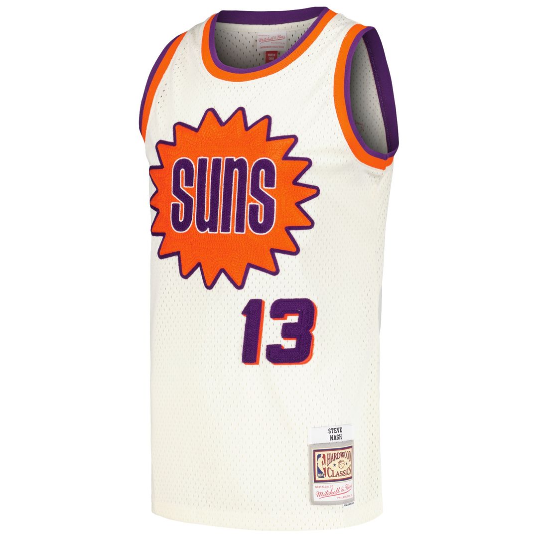 Phoenix Suns Steve Nash Mitchell & Ness Chainstitch Swingman Jersey - Cream
