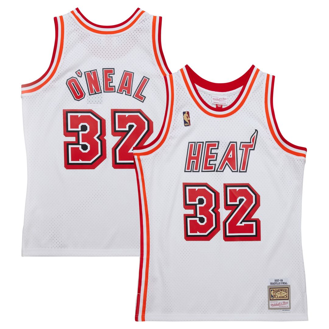 Miami Heat Shaquille O'Neal Mitchell & Ness 2007/08 Hardwood Classics Swingman Jersey - White