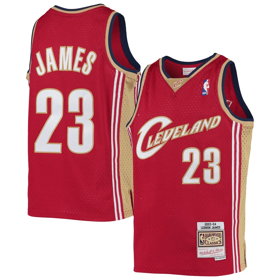 Cleveland Cavaliers LeBron James Mitchell & Ness Youth 2003 - 04 Hardwood Classics Swingman Jersey - Wine