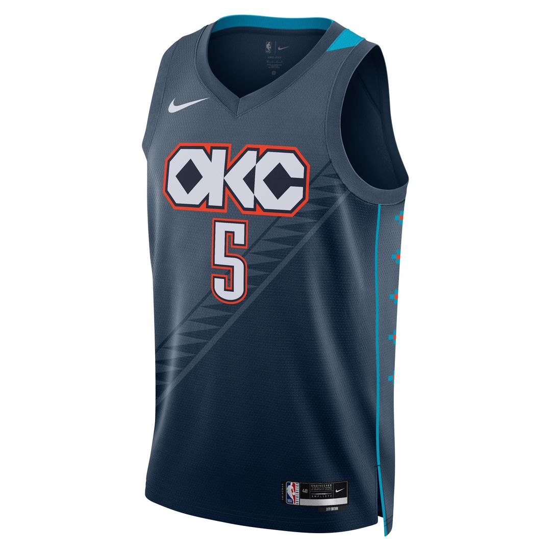 Oklahoma City Thunder Luguentz Dort Nike Unisex 2025/26 Swingman Jersey - Navy - City Edition