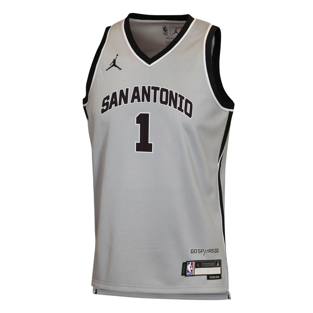 San Antonio Spurs Victor Wembanyama Jordan Brand Youth Swingman Jersey - Statement Edition - Silver