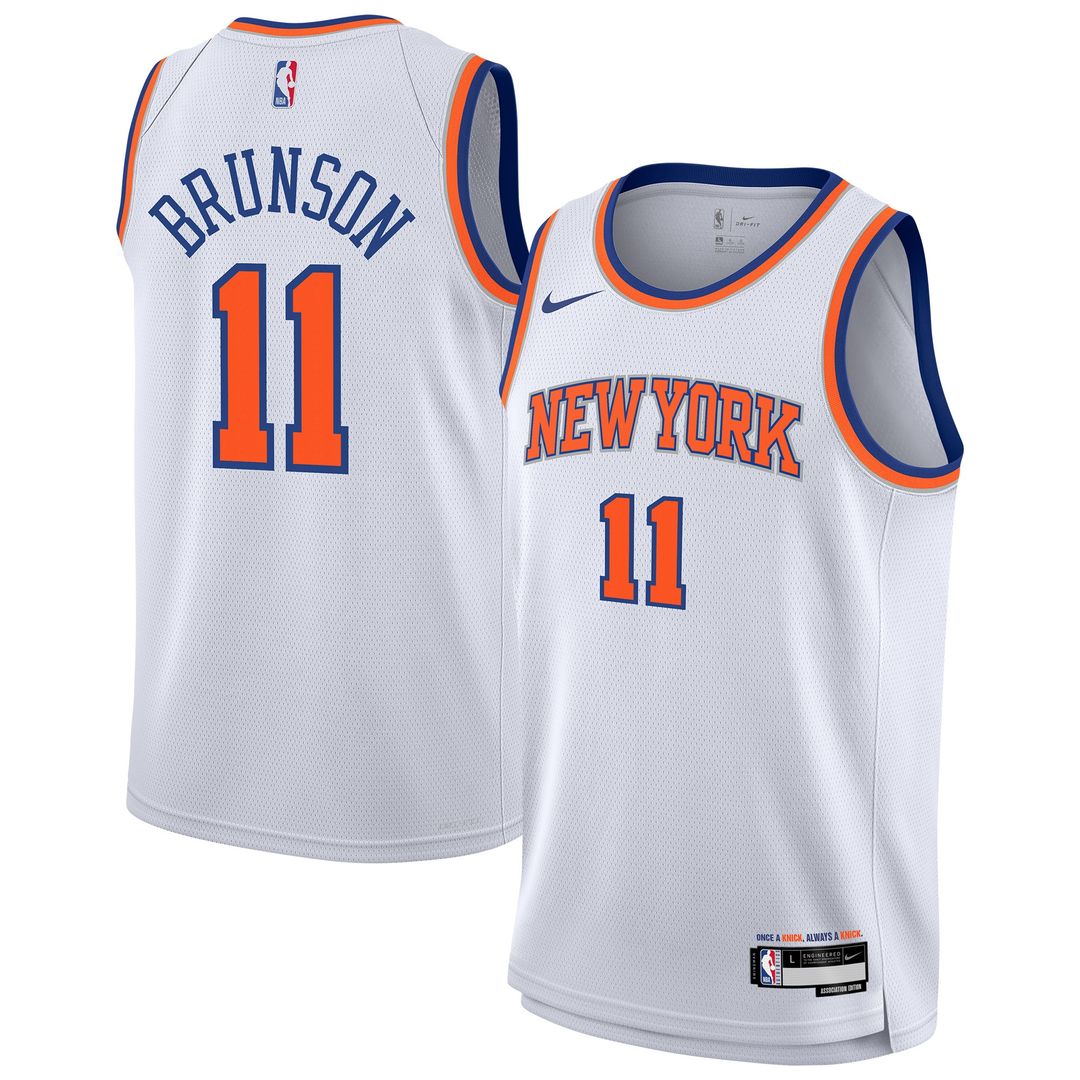 New York Knicks Jalen Brunson Nike Youth Association Swingman Jersey - White