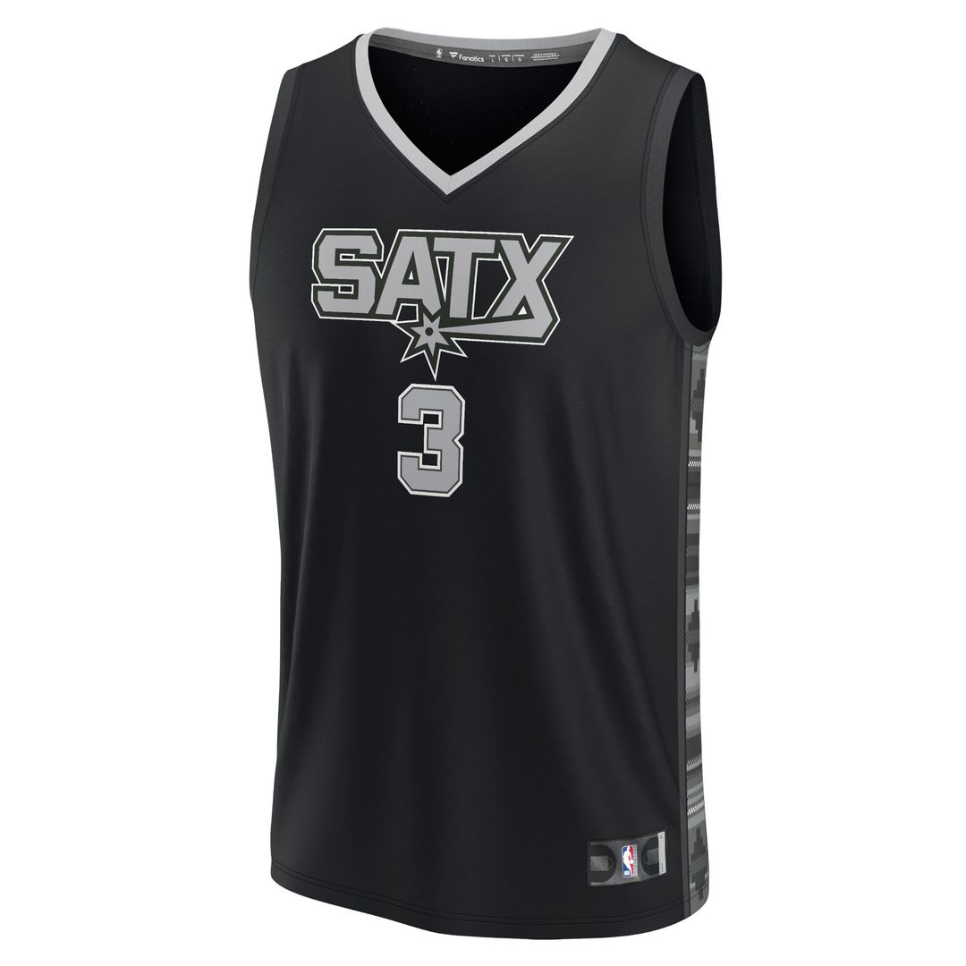 San Antonio Spurs Keldon Johnson Fanatics Fast Break Replica Player Jersey - Statement Edition - Black