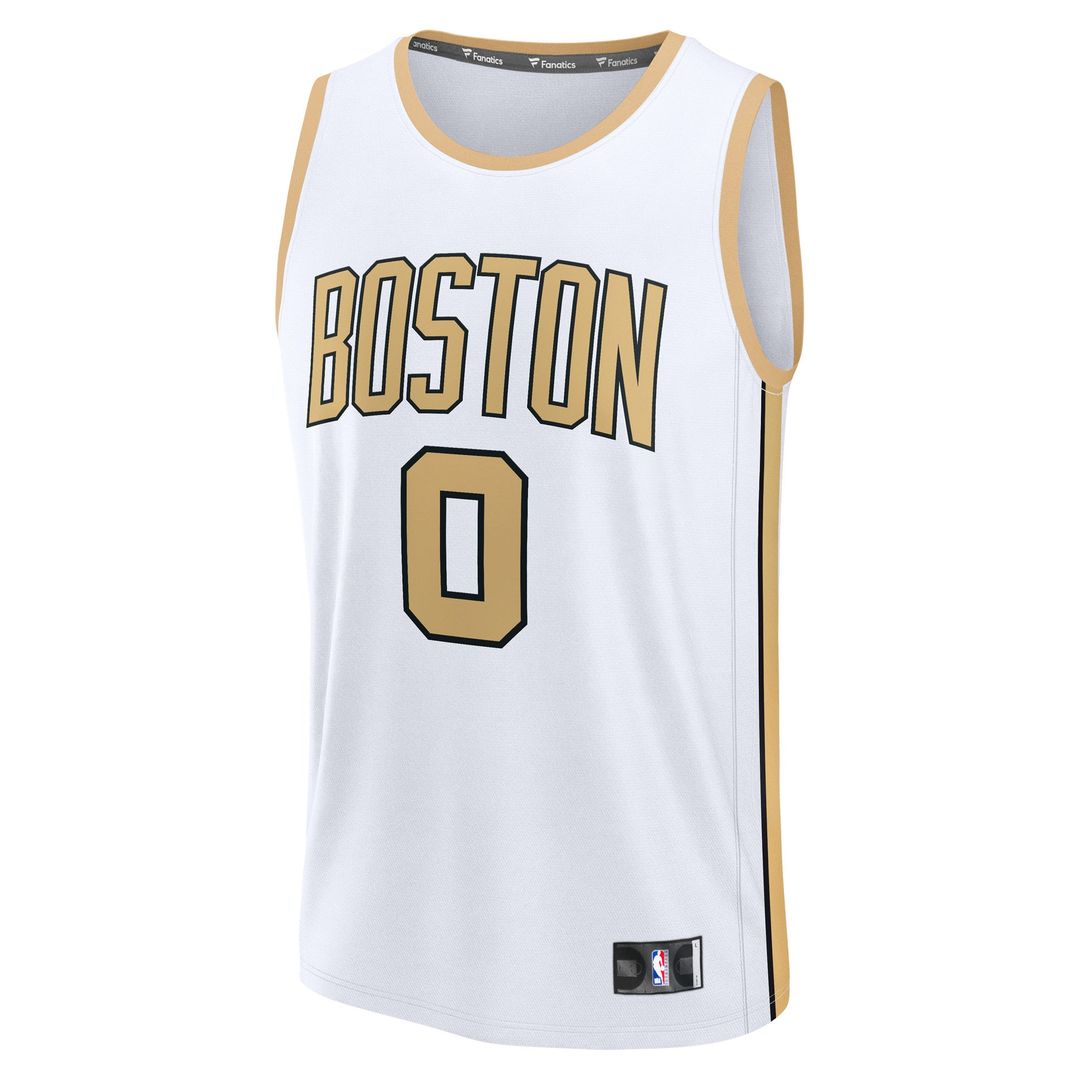 Boston Celtics Jayson Tatum Fanatics Youth 2025/26 City Edition Fast Break Jersey - White