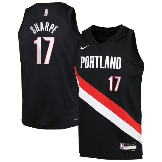 Portland Trail Blazers Shaedon Sharpe Nike Youth Icon Edition Swingman Jersey - Black