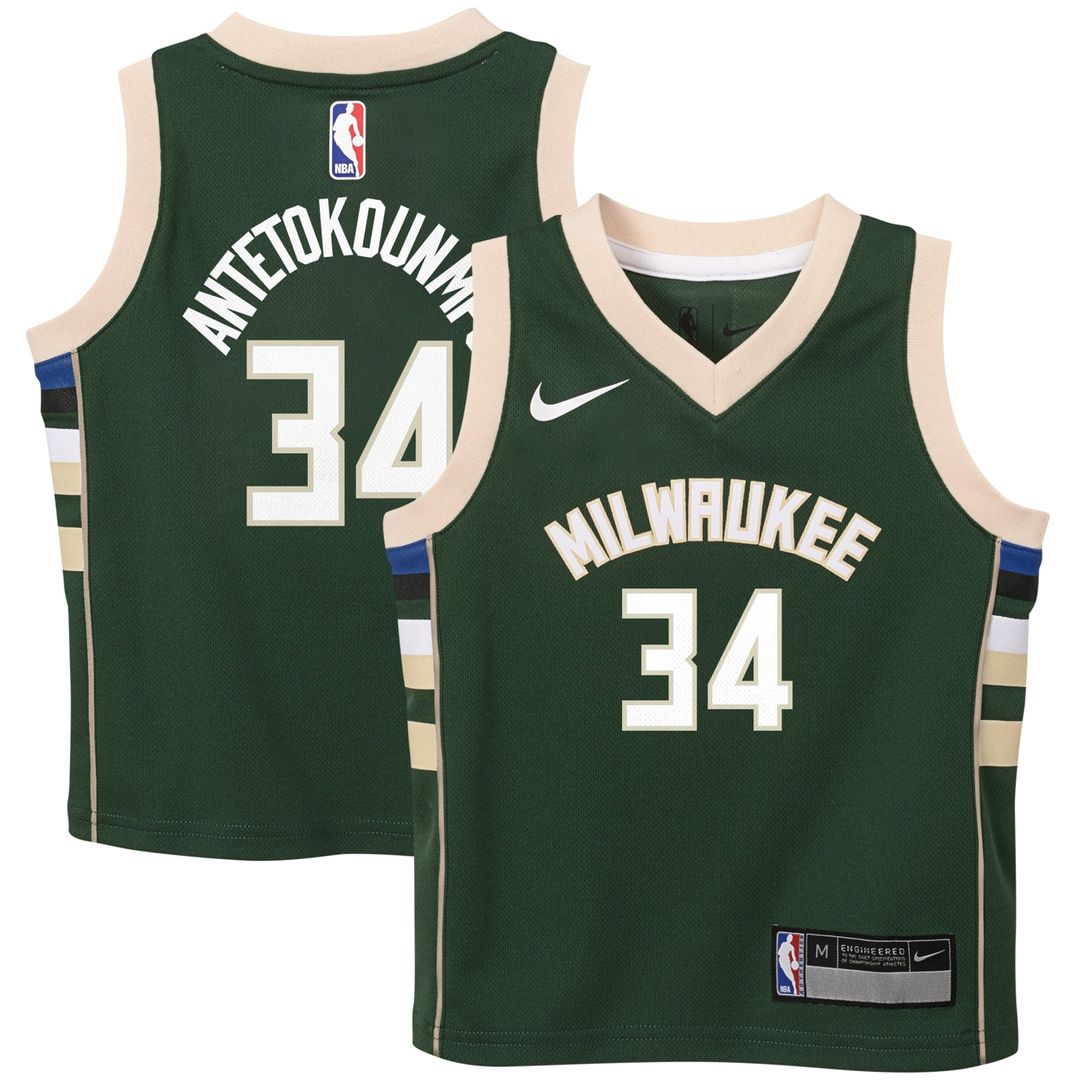 Milwaukee Bucks Giannis Antetokounmpo Nike Preschool Swingman Player Jersey - Icon Edition - Hunter Green