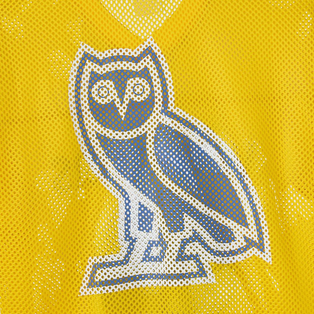 Golden State Warriors OVO x NBA Mesh Football Fashion Jersey - Gold