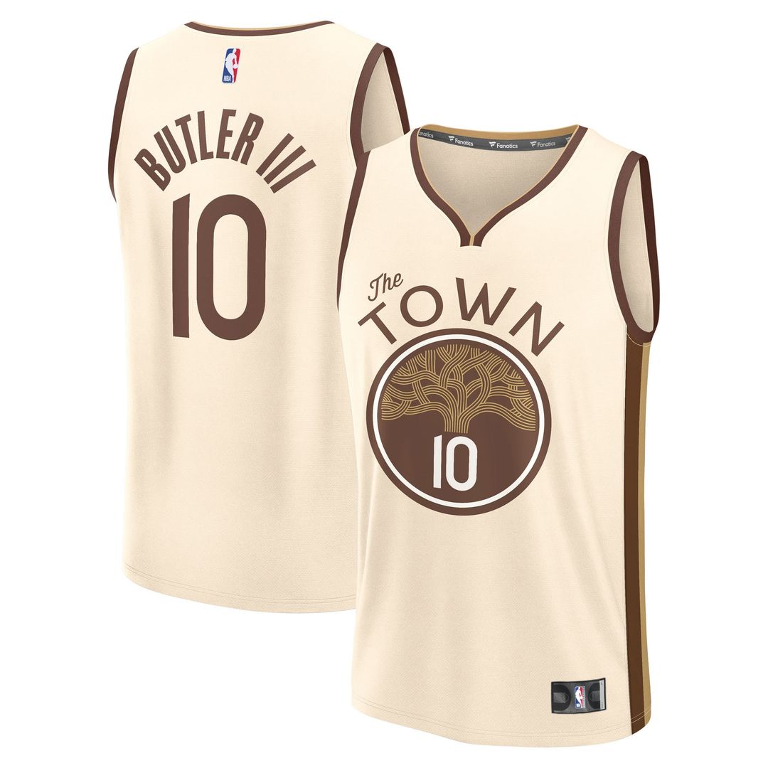 Golden State Warriors Jimmy Butler III Fanatics Youth 2025/26 City Edition Fast Break Jersey - Tan