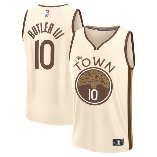 Golden State Warriors Jimmy Butler III Fanatics Youth 2025/26 City Edition Fast Break Jersey - Tan