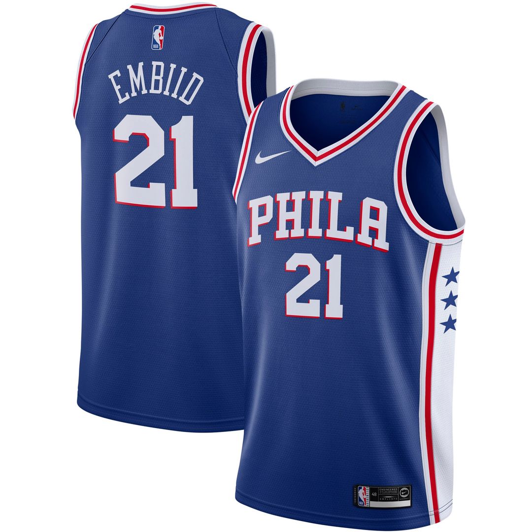 Philadelphia 76ers Joel Embiid Nike 2019/2020 Swingman Jersey - Icon Edition - Royal