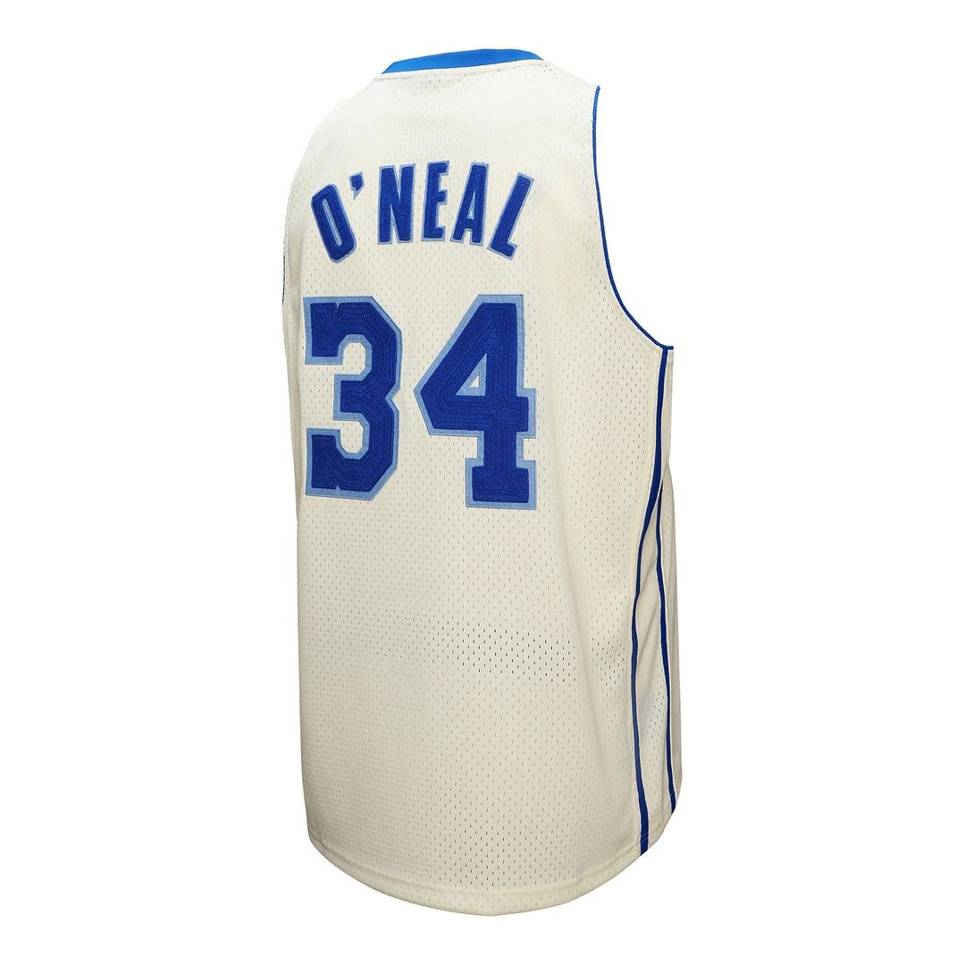 Los Angeles Lakers Shaquille O'Neal Mitchell & Ness Chainstitch Swingman Jersey - Cream