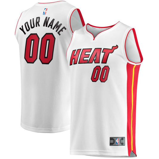 Miami Heat Fanatics Youth Fast Break Custom Replica Jersey - White - Association Edition