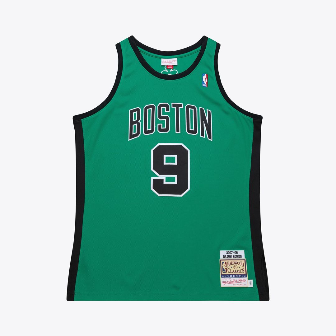 Boston Celtics Rajon Rondo Mitchell & Ness 2007 - 08 Hardwood Classics Authentic Jersey - Kelly Green