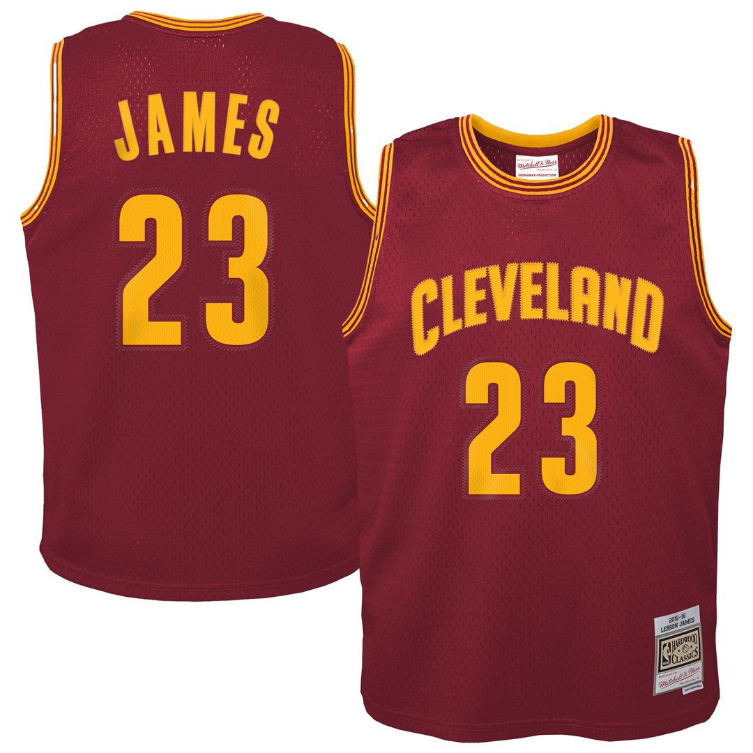 Cleveland Cavaliers LeBron James Mitchell & Ness Youth 2015/16 Hardwood Classics Swingman Jersey - Wine