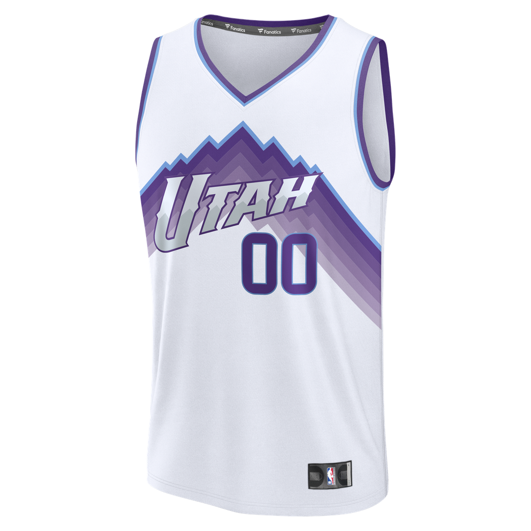Utah Jazz Fanatics Youth Fast Break Custom Replica Jersey - Black - Statement Edition