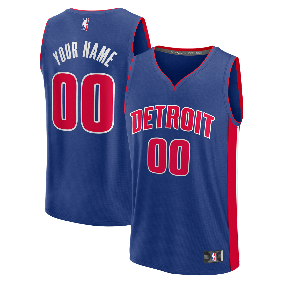 Detroit Pistons Fanatics Youth Fast Break Custom Jersey - Icon Edition - Blue