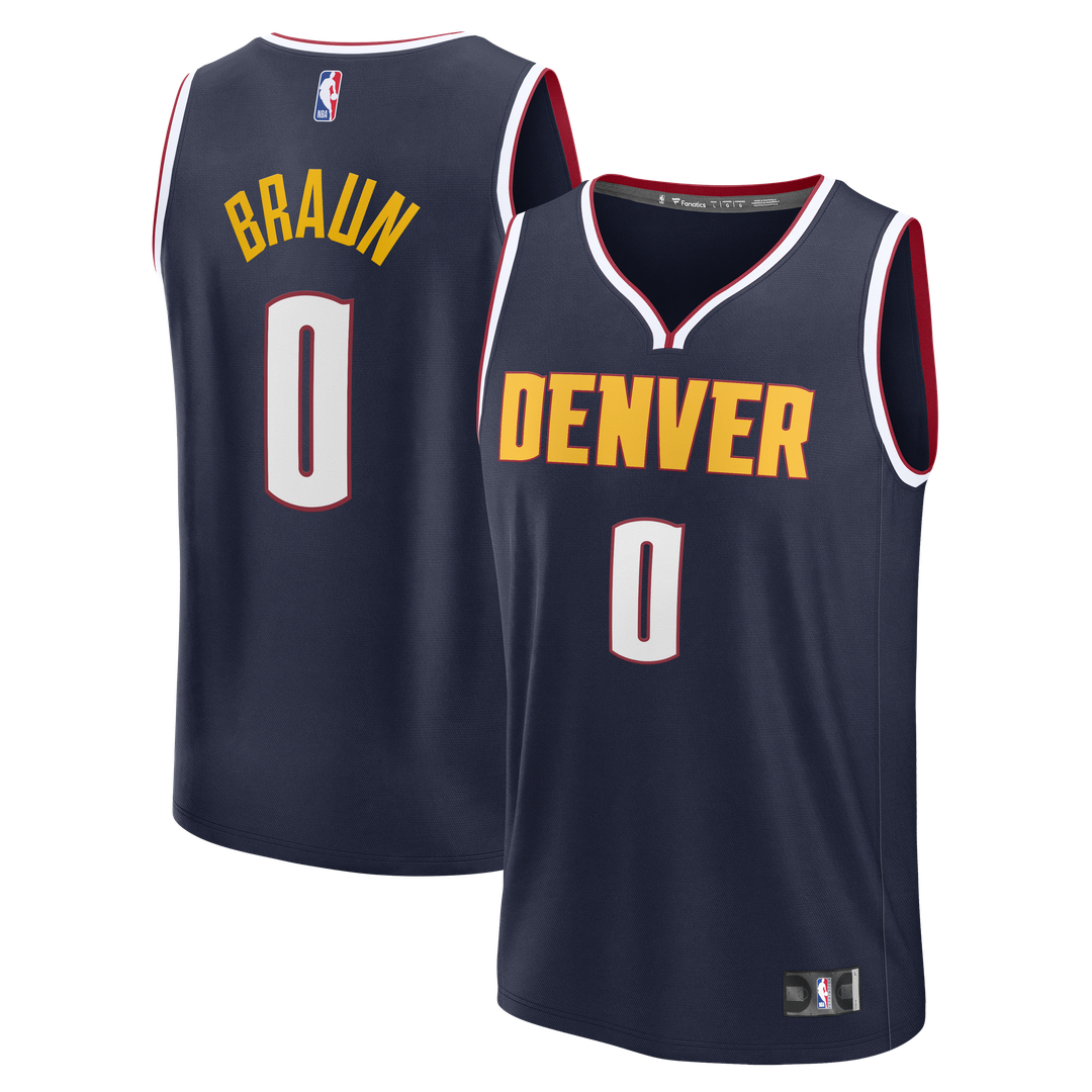 Denver Nuggets Christian Braun Fanatics Fast Break Replica Jersey - Icon Edition - Navy