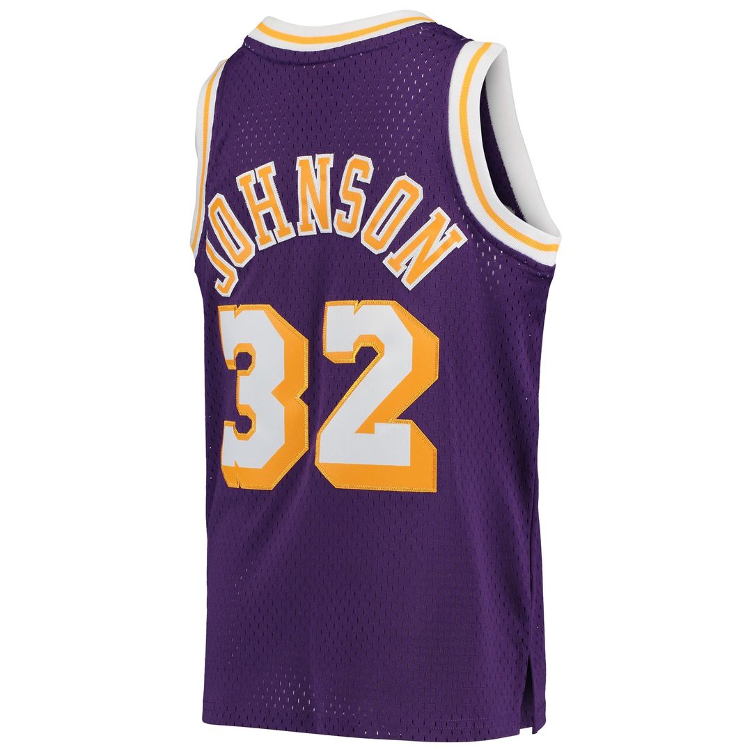 Los Angeles Lakers Magic Johnson Mitchell & Ness Youth 1984 - 85 Hardwood Classics Swingman Throwback Jersey - Purple