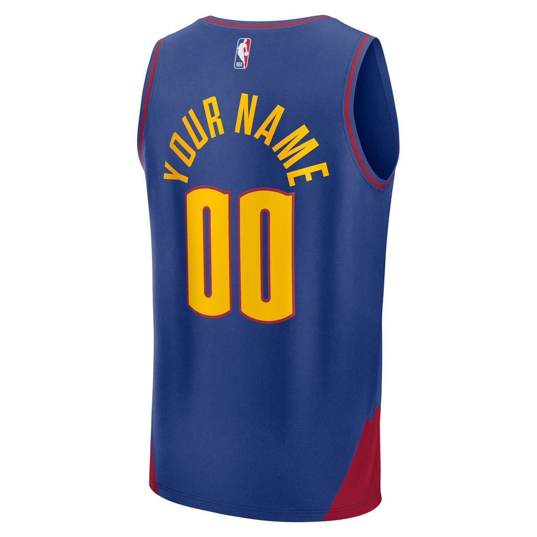 Denver Nuggets Fanatics Youth Fast Break Custom Replica Jersey - Blue - Statement Edition