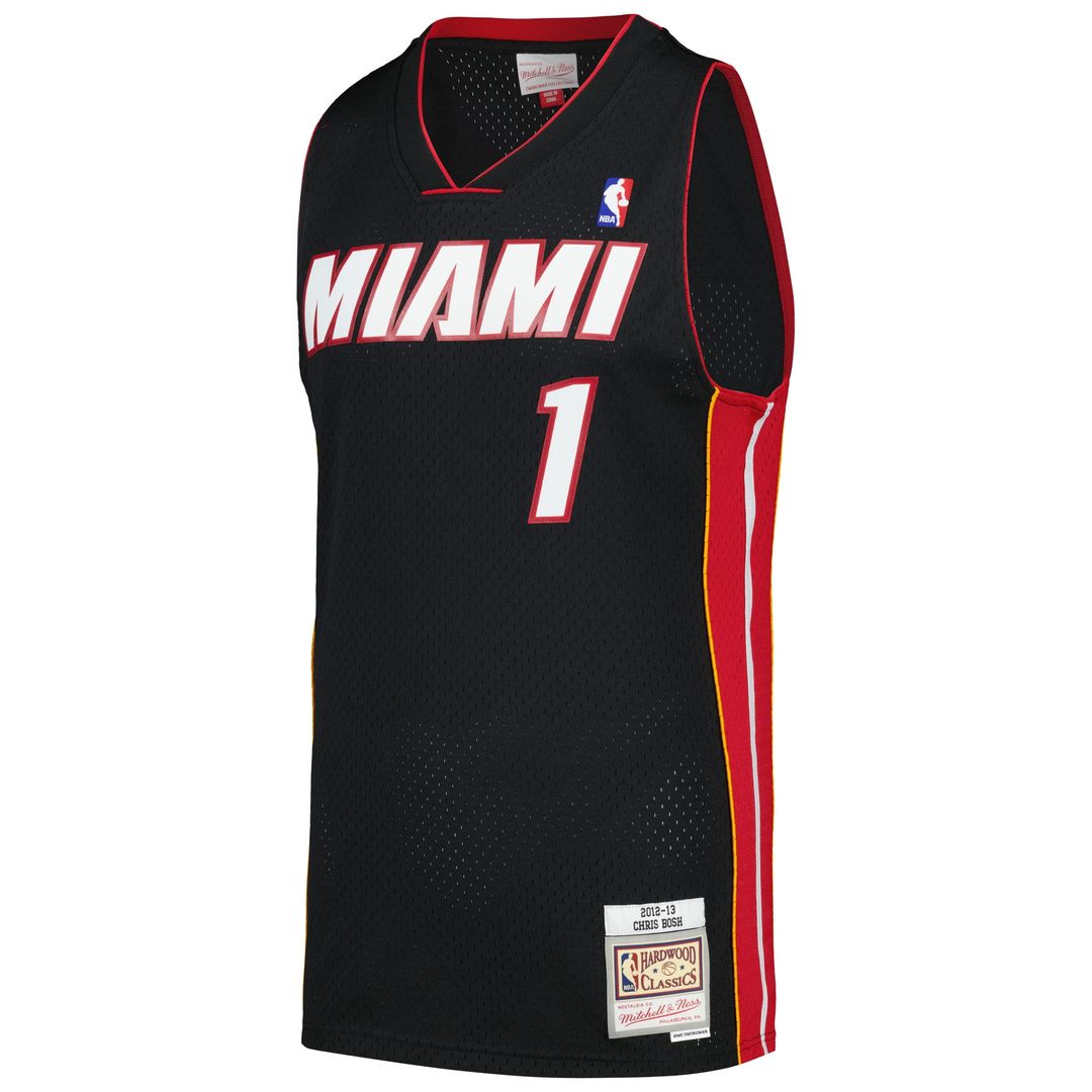 Miami Heat Chris Bosh Mitchell & Ness 2012/13 Hardwood Classics Swingman Jersey - Black