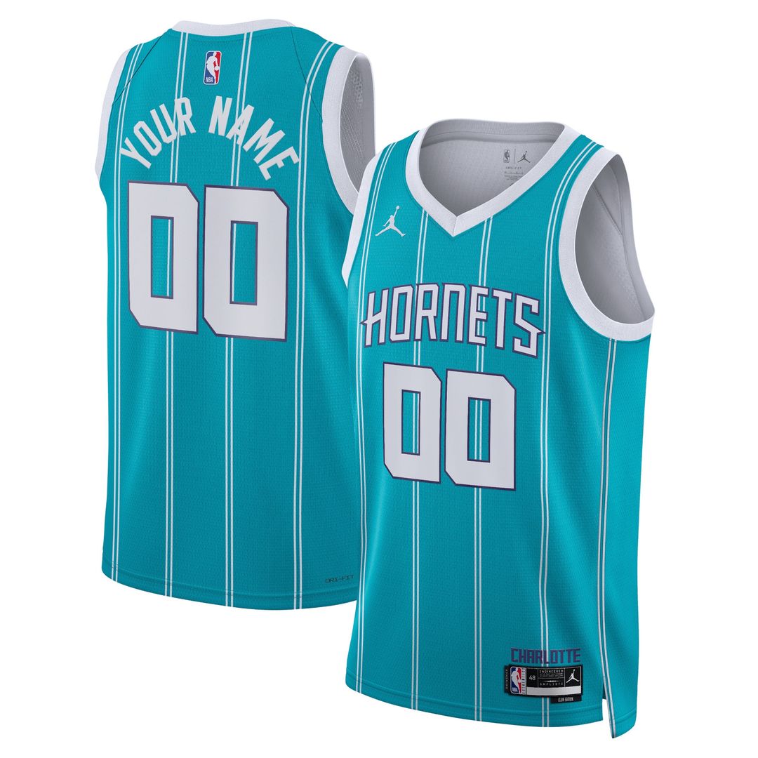 Charlotte Hornets Jordan Brand Unisex Swingman Custom Jersey Teal - Icon Edition